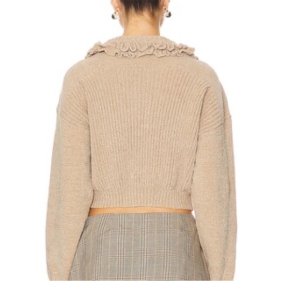 For love and lemons Rey Ruffle Collar Knit Zip-Up Jacket - Picture 3 of 13